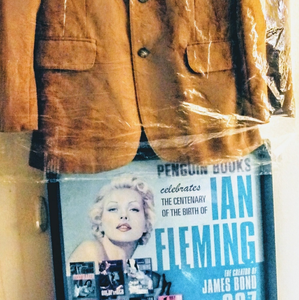 Women's Tan suede suit blazer